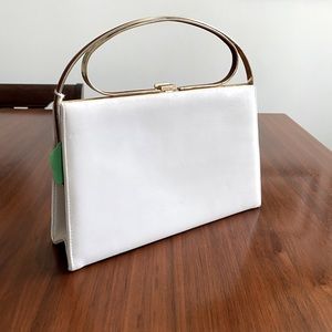 Vintage 50’s white leather purse